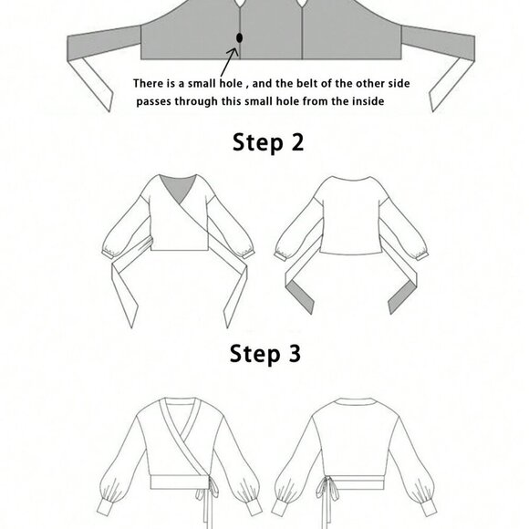 Khaki Casual Womens Wrap Tie Knit Sweater top - Picture 6 of 6